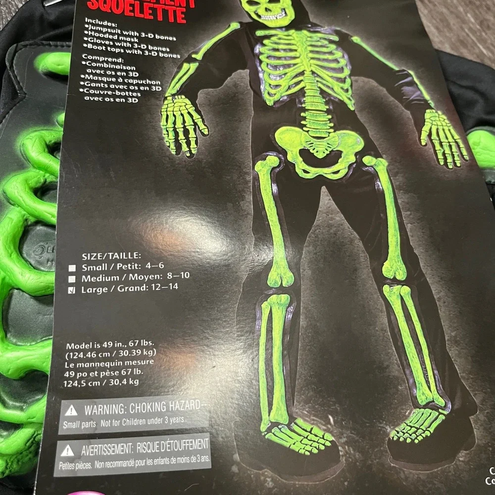 Kids Skeleton Costume with Mask Glow in‎ the Dark Bones Halloween